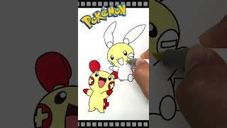 Coloring プラスル amp マイナン（Plusle amp Minun） Coloring book drawing ぬりえ ポケモン [upl. by Melvina666]