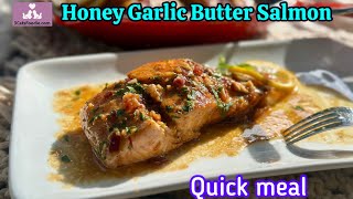 Honey Garlic Butter Salmon  Impressive quick meal [upl. by Selohcin]