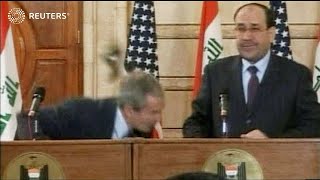 Iraqi who threw shoes at President Bush still angry after 15 years [upl. by Sillihp]