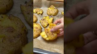 PERFECTLY CRISPY SMASHED ROASTED POTATOEScooking potato recipe [upl. by Gebelein760]