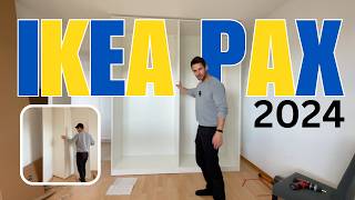 How to Assemble NEW IKEA PAX WARDROBE 2024  Part 1  COLUMNS CABINETS [upl. by Wertz]