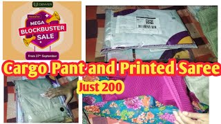 Meesho Sale Cargo Pant and Printed Saree just 200 🔥 viralvideo meesho saree sale ytviral [upl. by Anaidirib169]