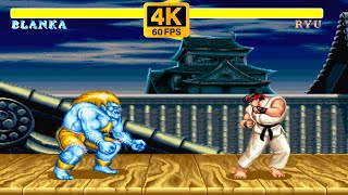 BLANKA ➤ Street Fighter II Champion Edition ➤ Hardest ➤ 4K 60 FPS [upl. by Ardnaeel]