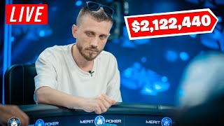 3300 Main Event Merit Poker LIVE  384100 for 1st  DAY 3 [upl. by Ettinger]