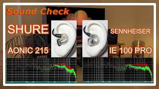 SHURE AONIC215 SE215 vs SENNHEISER IE100PRO IEMs InEar headphones Sound Comparisonイヤホン音比較 [upl. by Crespo]