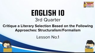 Critique a Literary Selection Based on the following Approaches Structuralism and Formalism [upl. by Sol]