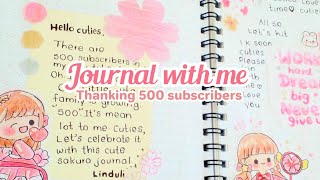 Journal with me 🌸 ජර්නල් එකක් ලියමු Thanking 500 Subscribers  cute sakura theme Sri Lanka [upl. by Elburt]