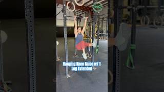 Hanging Knee Raise w 1 Leg Extended coreworkout exercise [upl. by Nylecsoj]