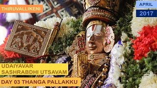 03 Thanga Pallakku Udaiyavar Sashrabdhi Utsavam  Thiruvallikeni Parthasarathy Perumal Divya Desam [upl. by Euqinmod]