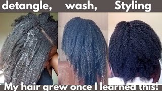 hair vlog  washing detangling amp styling 4c hair for major growth and length retention [upl. by Kwei]