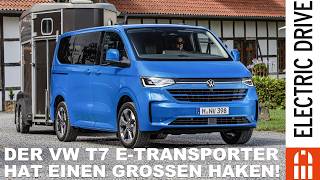 2024 VW T7 eCaravelle Elektro 9Sitzer mit 210 kW und einem großen Haken  Electric Drive News [upl. by Merle]