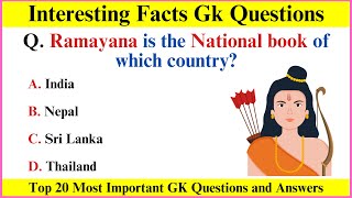 Top 20 Gk Questions and Answers  Interesting General Knowledge  Gk GS  Gk in English [upl. by Artemas]