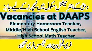 Teaching Jobs in Dubai 2024  English Math and Primary Teachers Jobs [upl. by Nomaid]