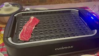 Indoor Grill Electric Grill CUSIMAX Smokeless Grill Portable Korean BBQ Grill Review [upl. by Rehsu948]