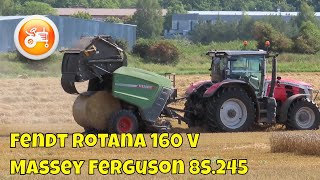 Baling 2023  Massey Ferguson 8S245 amp Fendt Rotana 160 V XtraCut baler [upl. by Atikihs]