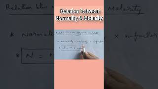 Relation between Normality amp Molarity science chemistry boards shorts shortvideo [upl. by Kaliope]