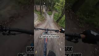 Bikepark Volkspark big jumpline into a trickjump mtb bicycle pov trickjump jumpline mtbpro [upl. by Egap28]