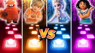 Turning Red Meilin amp 4 Town Vs Frozen Elsa amp Encanto Mirabel  Tiles Hop EDM Rush [upl. by Kwasi]