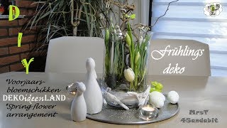 DIY Frühlingsdeko Schneeglöckchen amp Tulpen Glas in Glas Vase I Tischdeko I Centerpiece DekoideenLand [upl. by Kelleher145]