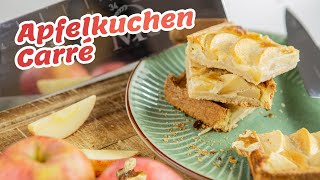 Schneller Apfelkuchen mit Guss  Apfel Carré selber machen [upl. by Brout]