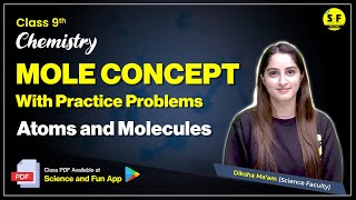 Class 9th Chemistry Mole Concept Practice Problems Atoms and Molecules with Diksha maam [upl. by Kirbee]