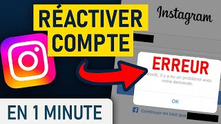 Erreur pour réactiver son compte Instagram  quotVeuillez réessayerquot [upl. by Wenonah]