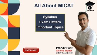 All About MICAT  Exam Pattern  Syllabus  Important Topics  Cutoff  MBA Karo [upl. by Ivatts]