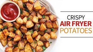 Air Fryer Potatoes  fast easy and crispy roasted potatoes [upl. by Ayam]