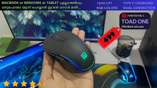 PORTRONICS TOAD ONE  BLUETOOTH  WIRELESS  TYPE C  RGB  DPI  MULTI DEVICE  AFFORDABLE [upl. by Noraj]