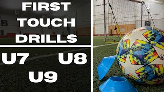 First Touch Drills For U7 U8 U9 SoccerFootball  2021 [upl. by Eimam802]