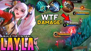 WTF DAMAGE BEST LAYLA FULL DAMAGE BUILD FOR GOLD LANE IN SOLO RANK  MLBB [upl. by Oecile]