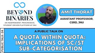 Amit Thorat  A Quota within Quota Implications of SCST SubCategorisation  04 Oct 2024 [upl. by Acinet]