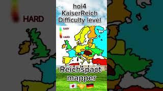 hoi4 KaiserReich Difficulty level hoi4 kaiserreich map mapper shorts [upl. by Billen97]