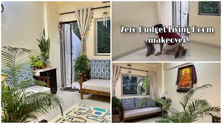 Zero Budget Living Room Makeover  Living Room Decorating Ideas  living room makeover  Low Budget [upl. by Anyela232]