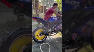 Exhaust KTM bike youtubeshorts viralshort ktmr15v4 rider [upl. by Herculie881]