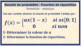 Variables aléatoires continues Comment montrer que f est une densité de probabilités [upl. by Athalie]