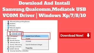 Download And Install Samsung Qualcomm Mediatek USB VCOM Driver  Windows Xp7810 [upl. by Drucilla677]