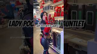 Trying on the nano gauntlet at DCA disneyland ladypoolguardiansofthegalaxy cosplay viralvideo [upl. by Esnohpla]