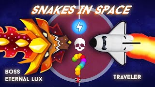 SNAKE IO 🐍 New Event Snakes in Space ETERNAL LUX vs TRAVELER Epic Pro Fun Snakeio Mobile Gameplay [upl. by Ahsyak]