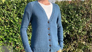 V Cardigan stricken RVO Cardigan mit V Ausschnitt unisex stricken boyfriendvcardi [upl. by Haswell296]