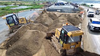 New Update Expert Operator CATERPILLAR Bulldozer Continue Pushes Sand Fill Foundation Road [upl. by Howes237]