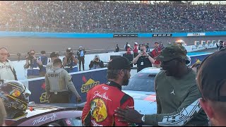 Michael Jordan Jeff Gordon Joe Gibbs Greet Martin Truex Jr After Phoenix [upl. by Isidoro]