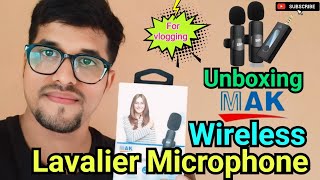 Mak Wireless Lavalier Microphone Unboxing amp Review Mic for Vlogging manishvlogs microphone [upl. by Nicoline]