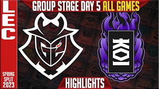 G2 vs KOI Highlights ALL GAMES  LEC Group Stage Day 5  G2 Esports vs KOI [upl. by Nymsaj]