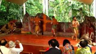 Aboriginal dance at Rainforestation in Kuranda Queensland Australia [upl. by Lipfert]