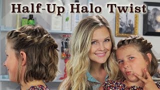 Halfup Halo Twist on Short Hair [upl. by Aileon270]