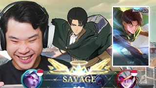 Savage Review Skin Martis Levi Attack on Titan Mobile Legends [upl. by Anaiviv877]