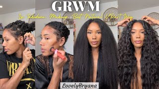 GRWM Faux Loc Take Down Makeup Best Natural Kinky Straight Vpart  Unice Mini Vlog x LovelyBryana [upl. by Netaf55]