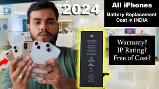 iPhone 15 14 13 12 All iPhones Battery Replacement Cost in India 2024 HINDI [upl. by Eiblehs]