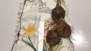 Part 2 spring bulbs roxysjournalofstitchery vol6 field notes slowstitching [upl. by Dragone645]